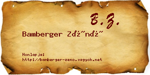 Bamberger Zénó névjegykártya